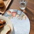 thumbnail image 3 of Blue Coastal Round 15 Inch Placemats Set of 2, Summer Beach Starfish Shell Coral HeatResistant Non Slip Place Mats for Dining Table, Wipeable Braided Kitchen Table Mats for Housewarming, 3 of 9