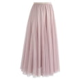 thumbnail image 5 of CHICWISH Women's Pink Layered Mesh Ballet Prom Party Tulle Tutu A-Line Maxi Skirt, 5 of 6
