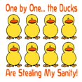 thumbnail image 3 of CafePress - Ducks Stealing My Sanity Women's Light Pajamas - Women's Short Sleeve Print T-Shirt and Pants Light Cotton Pajama Set, 3 of 7