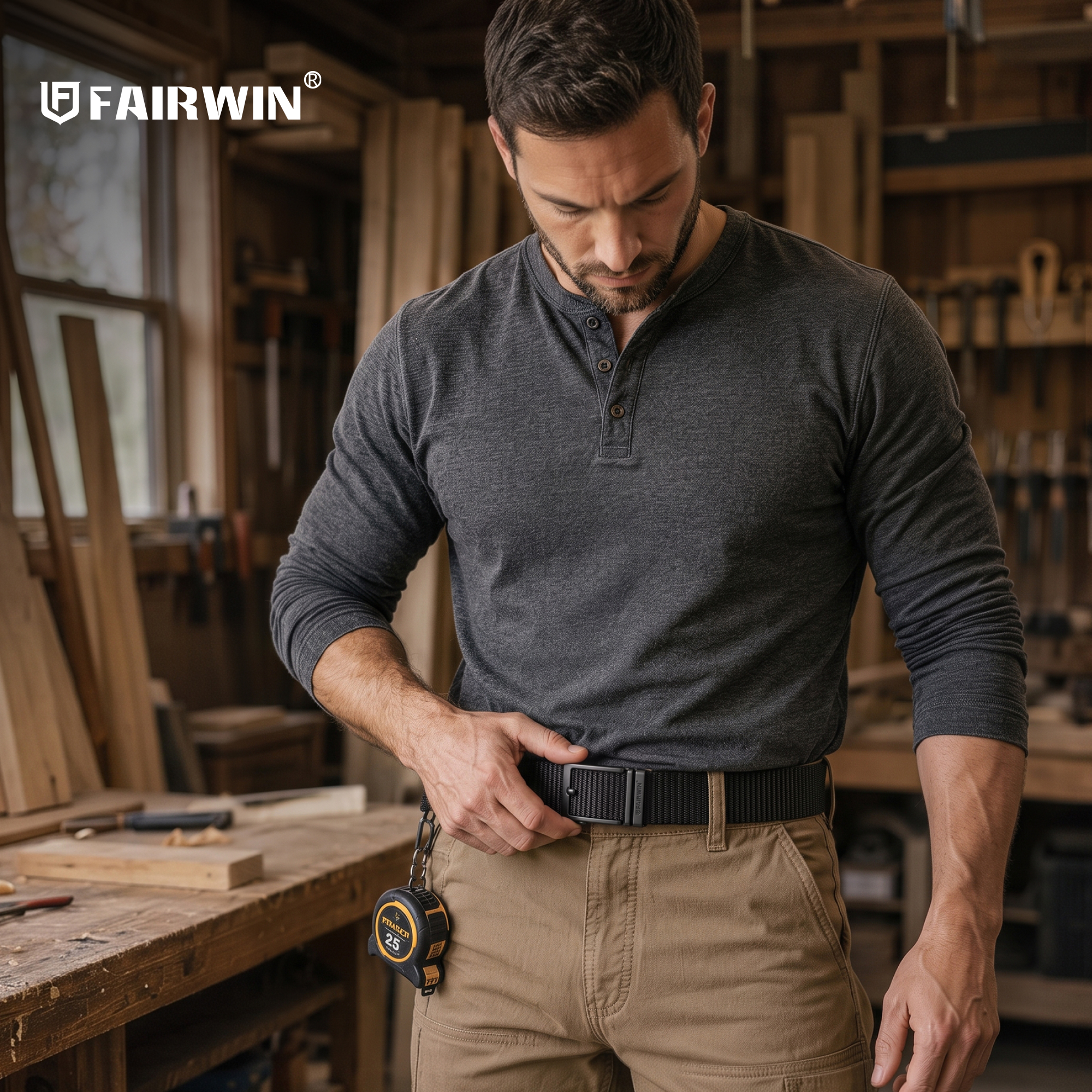 Fairwin Casual Nylon Ratchet Belt for Men photo 7