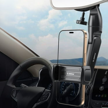 Esoulk Car Rear View Mirror Phone Holder, Mount Rotatable fits 4-7 Inch Phones, Black