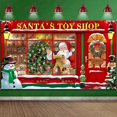 thumbnail image 1 of Banner de fondo para fotografía de fiesta navideña con tienda de juguetes de Papá Noel, fondo para tienda de Papá Noel, 22,8 x 13 m (clásico), 1 of 4