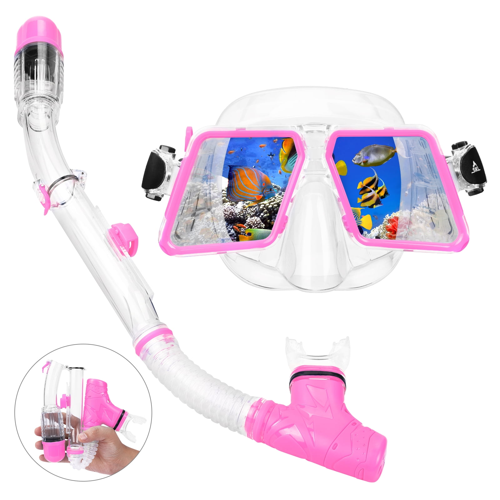 SKL Adult Snorkel Mask Snorkeling Gear AntiFog AntiLeak Scuba Diving