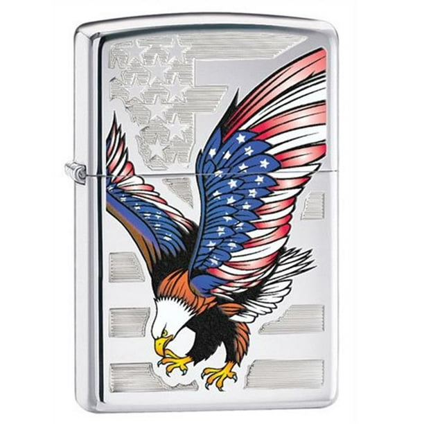 Aigle Américain Briquet Zippo - Chrome Brillant