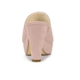 thumbnail image 2 of BLISSFUL STEP Inspired Women's Shoes Chunky Platform Open Toe Slides Block Heel Sandals Dust Pink 9, 2 of 7