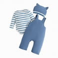 thumbnail image 4 of kpoplk Newborn Baby Boy Romper Fall Clothes Set 3Pcs Long Bodysuit +Jogger Pants +Hat Infant Coming Home Outfit For 0 3 6 9 12 18 Month Boy Size 0-3 Months,a9-Sky Blue, 4 of 8