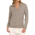 thumbnail image 2 of Women'S V Neck Long Sleeve Sweaters Dressy Casual Business Basic Knit Pullover Top Khaki 5XL, 2 of 9