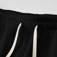 thumbnail image 4 of Men 2 Piece Textured Tracksuit Set, Diamond Jacquard Crew Neck Short Sleeve T-Shirt and Drawstring Elastic Waist Shorts Summer Casual Loungewear Size M-5XL Black, 4 of 9