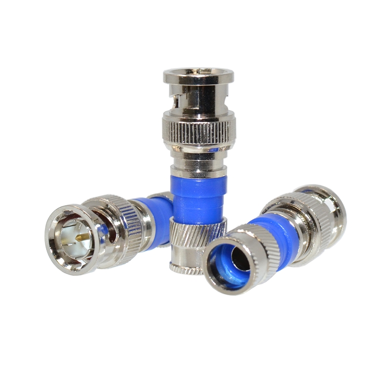 RG6 Dual Shield Coaxial to BNC Compression Type Connector (5 pk