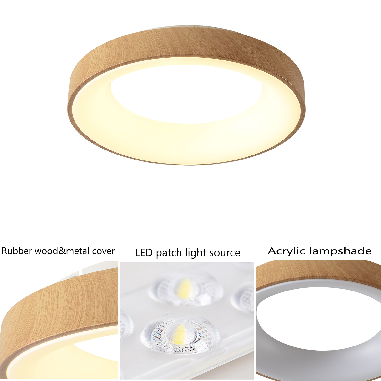 SENDERPICK Modern Flush Mount LED Ceiling Light Acrylic Lampshade Indoor Chandelier Fixture