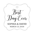 thumbnail image 1 of Darling Souvenir Personalized Fancy Frame Wedding Gift Tags 'Best Day Ever' Custom Name & Date Favor Hang Tags-White-50 Tags, 1 of 1