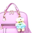 thumbnail image 2 of Stylago Womens Trendy Leather Backpack Purse Multiple Pockets Travel Shoulder Daypack Students Mini Schoolbags with Bear Pendant Purple, 2 of 6