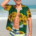 thumbnail image 7 of Pofeuu Sunflowers in Bucket Print Hawaiian Shirt for Men Sleeves Casual Button Down Summer Beach Dress Shirts T-Shirts,Small, 7 of 7