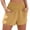 Yellow, variant on Ymauqau Women's Cotton Linen Shorts Trendy Elastic High Waisted Pleated Casual Shorts Summer Beach Shorts with Pockets