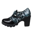 thumbnail image 3 of Women's Retro Chunky Heel Pumps, Color Block Platform Dress Shoes, Round Toe Comfortable High Heel Walking Shoes, Adjustable Buckle Casual Heels for Daily Wear, 3 of 10
