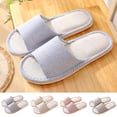 thumbnail image 2 of PUMISAS Fall Flat Slippers For Women Solid Color Super Soft Casual Linen Round Head Slippers Casual Flops Home Shoes, 2 of 6