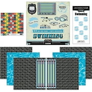 Scrapbook Customs Go Big Swimming Themed Paper and Stickers Scrapbook Kit , 12 inch by 12 inch