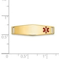 thumbnail image 2 of 14k Yellow Gold Epoxy Enameled Medical Alert Id Off Ctr Soft Plate # 816 Bracelet Component, 2 of 6