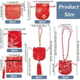 thumbnail image 2 of 12 Pcs Jewelry Silk Purse Pouchs 6 Styles Vintage Red Embroidered Flower Jewelry Brocade Organizer Wrap with Zipper Small Drawstring Bag Jewelry Gift Bag for Wedding Travel Candy Storage Red, 2 of 7