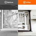 thumbnail image 4 of DQQKMM 22"x19" Larger Cutlery Drawer Organiser,Expandable Drawer Organizer with 9 Compartments, 3-sided Cutlery Organiser, Adjustable Cutlery Tray,utensil drawer organiser for Spoons (white), 4 of 9
