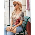 thumbnail image 2 of Zeagoo Womens Summer Top Casual V Neck Short Sleeve Floral Tee Shirts Ladies Tunic Tops for Legging, 2 of 5