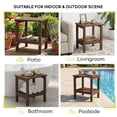 thumbnail image 6 of FUNDAZE HDPE 2-Layer End Table for Living Room, Outdoor Side Table, Patio Small End Table, Brown, 6 of 12