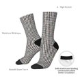 thumbnail image 6 of Honeii Black And White Houndstooth Print Adult Socks,Crew Socks,Casual Calf Socks,Daily Wear Socks for Men & Women, Perfect for Sports, Casual and Everyday Use, 6 of 6