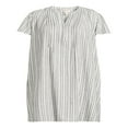 thumbnail image 5 of CHUANK Women‘s Plus Size Linen Blend Pintuck Dress with Flutter Sleeves, 5 of 5