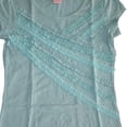 thumbnail image 2 of Candie's Big Girl's Aqua Ruffled Short Sleeved Shirt (Small 7/8), 2 of 3