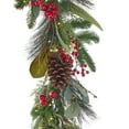 thumbnail image 4 of 9 ft Magnolia Leaf, Eucalyptus, and Red Berry Garland, Pre-Lit with LED Fairy Lights, Artificial Christmas Indoor Mantel Display, Tabletop Home Décor, Battery-Operated - by Seasonal LLC, 4 of 4