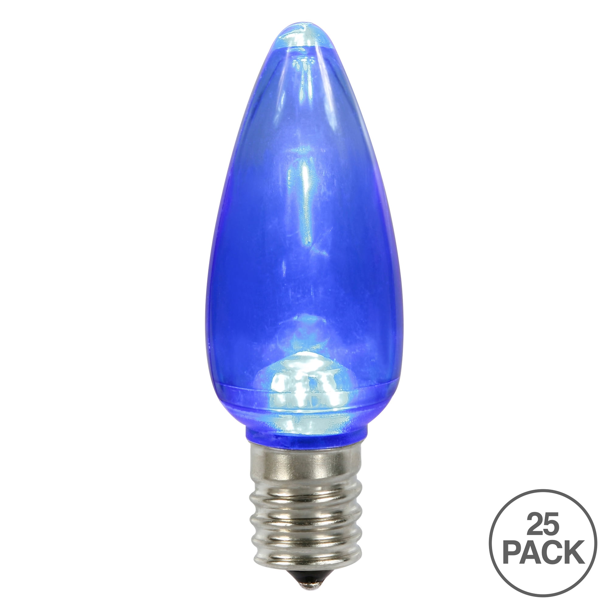 Vickerman C9 Transparent Plastic LED Blue Dimmable Bulb, E17 Nickel Base, 25 per bag