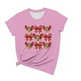thumbnail image 4 of Hyknon Hauts pour Femmes Été Saint-Valentin Imprimé Manches Courtes Col Rond Haut/chemise Pull Doux Polyvalent pour Sortir, 4 of 4