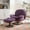 Purple, variant on Swivel Chair with Ottoman Set, Velvet Tufted Upholstered Accent Chair, Single Sofa Chair with 360 Degree Metal Base for Living Room, Bedroom, Home Office, Gray