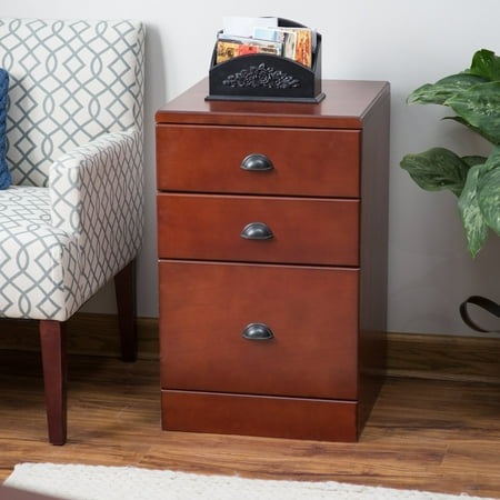 Mocha Cherry 3 Drawer File - Belham Living Cambridge 3-Drawer Wood File Cabinet - Rich Cherry