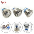 thumbnail image 7 of 16Mm Screw Foot Waterproof Metal Push Button Switch Self-Reset Power Switch Flat Head, 7 of 7