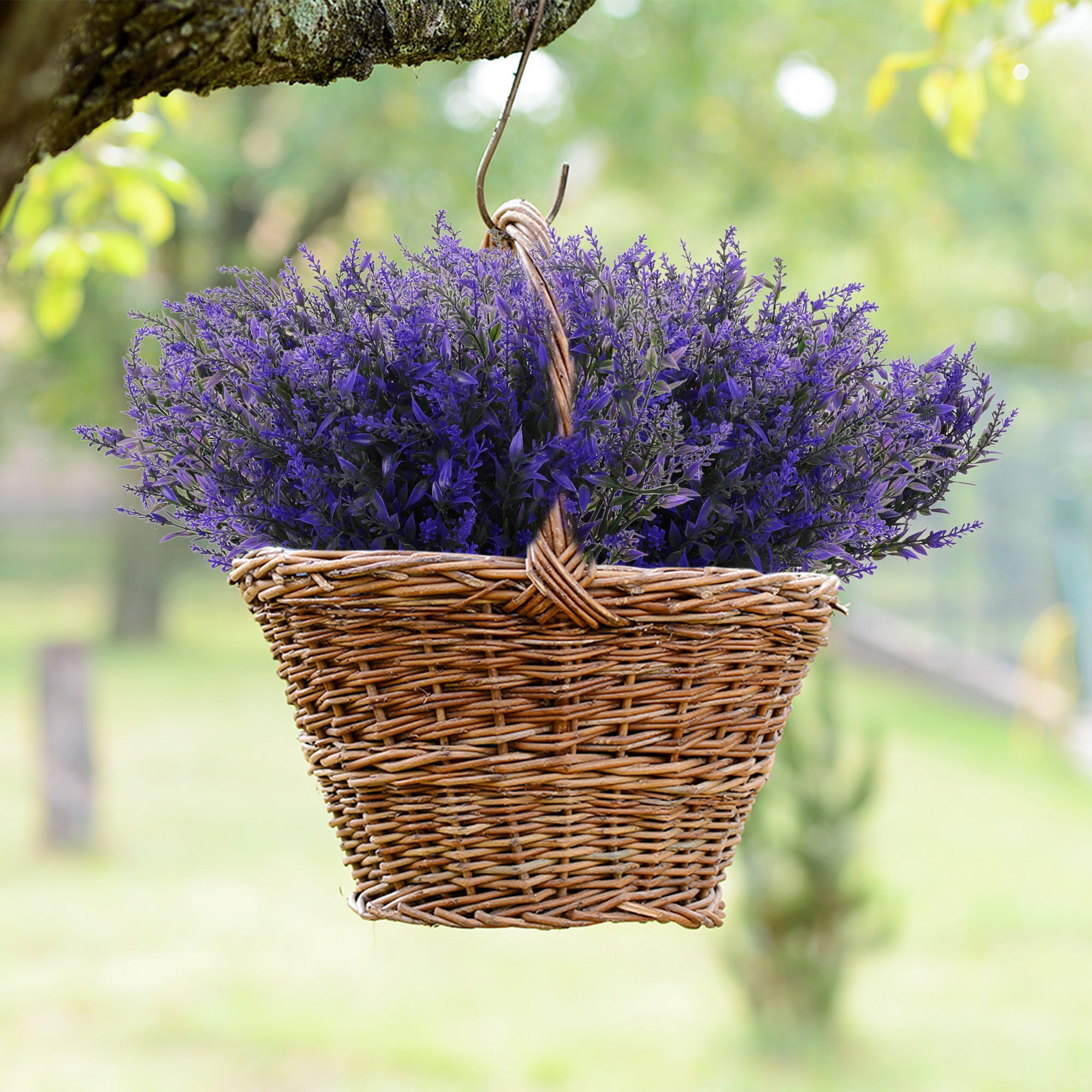Unique Bargains 8Pcs Artificial Lavender Bundle Fake Flowers Indoor Outdoor Decor Purple