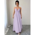 thumbnail image 3 of Solid Color Tie-Up Backless Maxi A-Line Dress Women's Summer Sundress One Piece Long Dress, 3 of 10