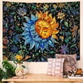 thumbnail image 4 of Gojian Yellow Sun and Moon Tapestry Vintage Indie Boho Tapestry Wall Hanging with Sunflowers Butterfly Moth Constellation Aesthetic Wall Tapestries for Bedroom Dorm Living Room, 4 of 6