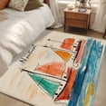 thumbnail image 4 of 4'x6' Area Rugs, Watercolor Ship Coastal Indoor Outdoor Area Rug for Living Room Bedroom, Summer Beach Nautical Rustic Washable Bathroom Rugs Kitchen Floor Carpet Mats Home Decor Aesthetic, 4 of 8