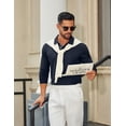 thumbnail image 4 of COOFANDY Men' Polo Shirts Long Sleeve Casual Cotton Golf T-Shirts Contrast Collar Polos Stylish Tops, 4 of 6