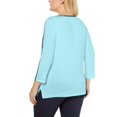 thumbnail image 2 of Charter Club Womens Athletic Trim Pullover Blouse, Blue, Plus Size, 0X, 2 of 4