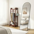 thumbnail image 5 of CONCETTA 64"x21" High-Quality Arched Full Length Mirror, Aluminum Alloy Frame Ensures Stability, Standing Design for Bedroom, Black, 5 of 7