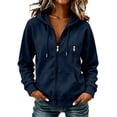 thumbnail image 2 of Enjoytime Womens Zip Up Hoodies Solid Color Long Sleeve Hooded Jacket 2026 Fall Winter Fleece Trendy Casual Sweatshirt, 2 of 6