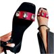 thumbnail image 4 of Sandalias de verano para mujer, sandalias planas sin cordones, zapatos romanos de cristal, sandalias informales con punta abierta Wmkox8yii  nm8164, 4 of 8