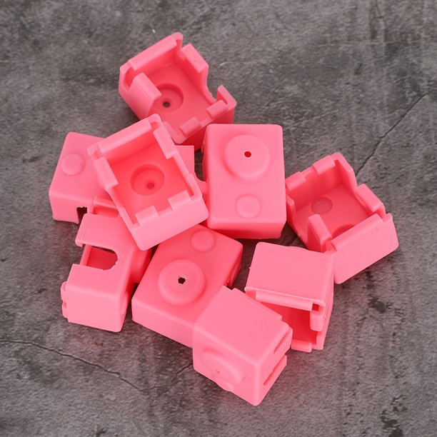 Funda De Bloque De Calentador De Silicona, 10 Uds., Fundas De Calcetín, Protector De E3D-V6 Insípido E Incoloro Para Extrusora De Impresora 3D Para Bloque De Calefacción De Fugacal 3D Printer Extruder Silicone Case