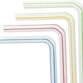 thumbnail image 4 of 500pcs Plastic Drinking Straws 8 Inches Long Multi-colored Striped Bedable, 4 of 5