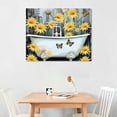 thumbnail image 2 of Nawypu  Bathroom Canvas Wall Art Prints Framed Ready to Hang Yellow Grey Wall Decor Vintage Paintings Posters Great Gift Home Artwork, 2 of 4