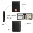 thumbnail image 3 of Monedero para hombre con cepillo antirrobo RFID, tarjetero para múltiples tarjetas, tarjetero para hombre, clip dorado de fibra de carbono, 3 of 5