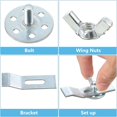 thumbnail image 2 of 12 Pack Sink Clips Kit  Sink Mounting Kit Bracket Silver Undermount Sink Clips  Installation Repair Hardware Clips Fastener Support for Kitchen or Bathroom Sinks, 2 of 8