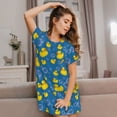 thumbnail image 3 of Kdxio Rubber Duck Pattern Womens Short Sleeve Sleepshirt Scoopneck Cute Nightdress Ruffle Comfy Nightgown, 3 of 6